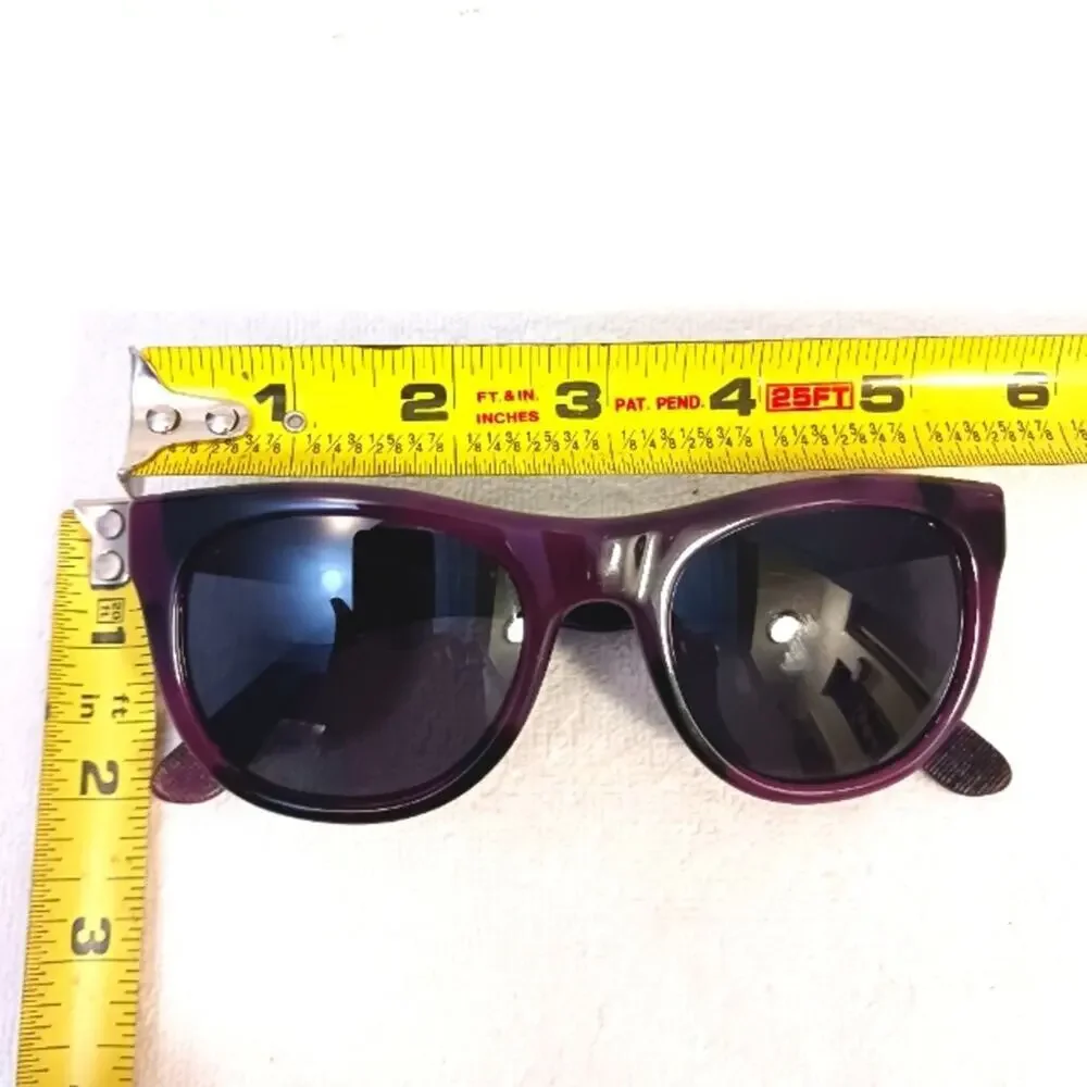 Burberry Sunglasses Tortoiseshell PURPLE BLACK Round Cat Eye Gray Lens Authentic